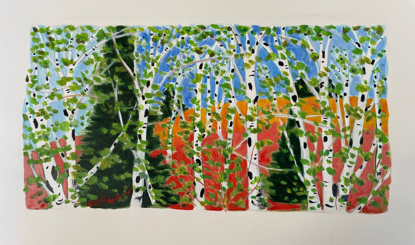 Birches on the River (unframed)