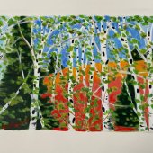 Birches on the River (unframed) - SOLD